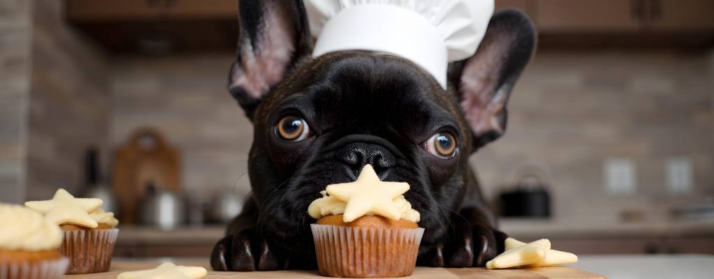 bruno con un cup cake en forma de estrella